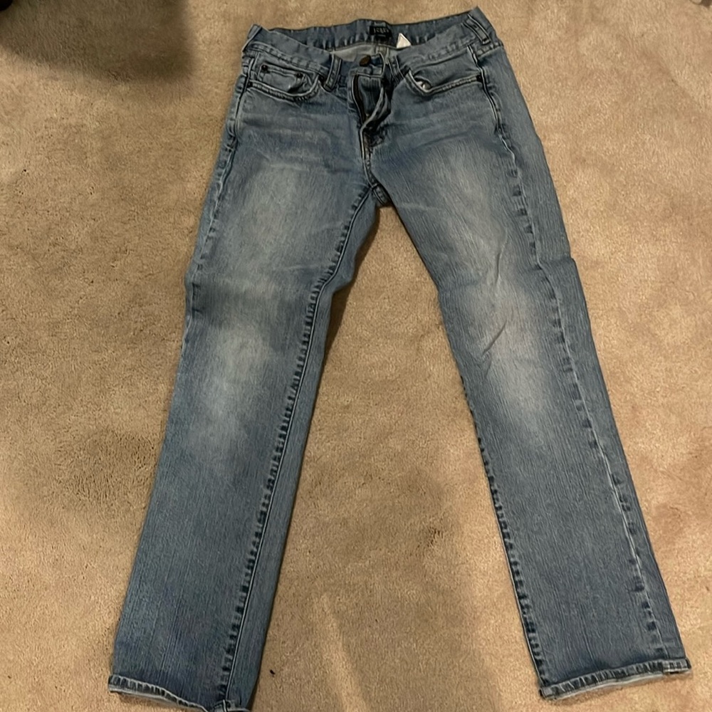 J Crew faded, straight leg jeans